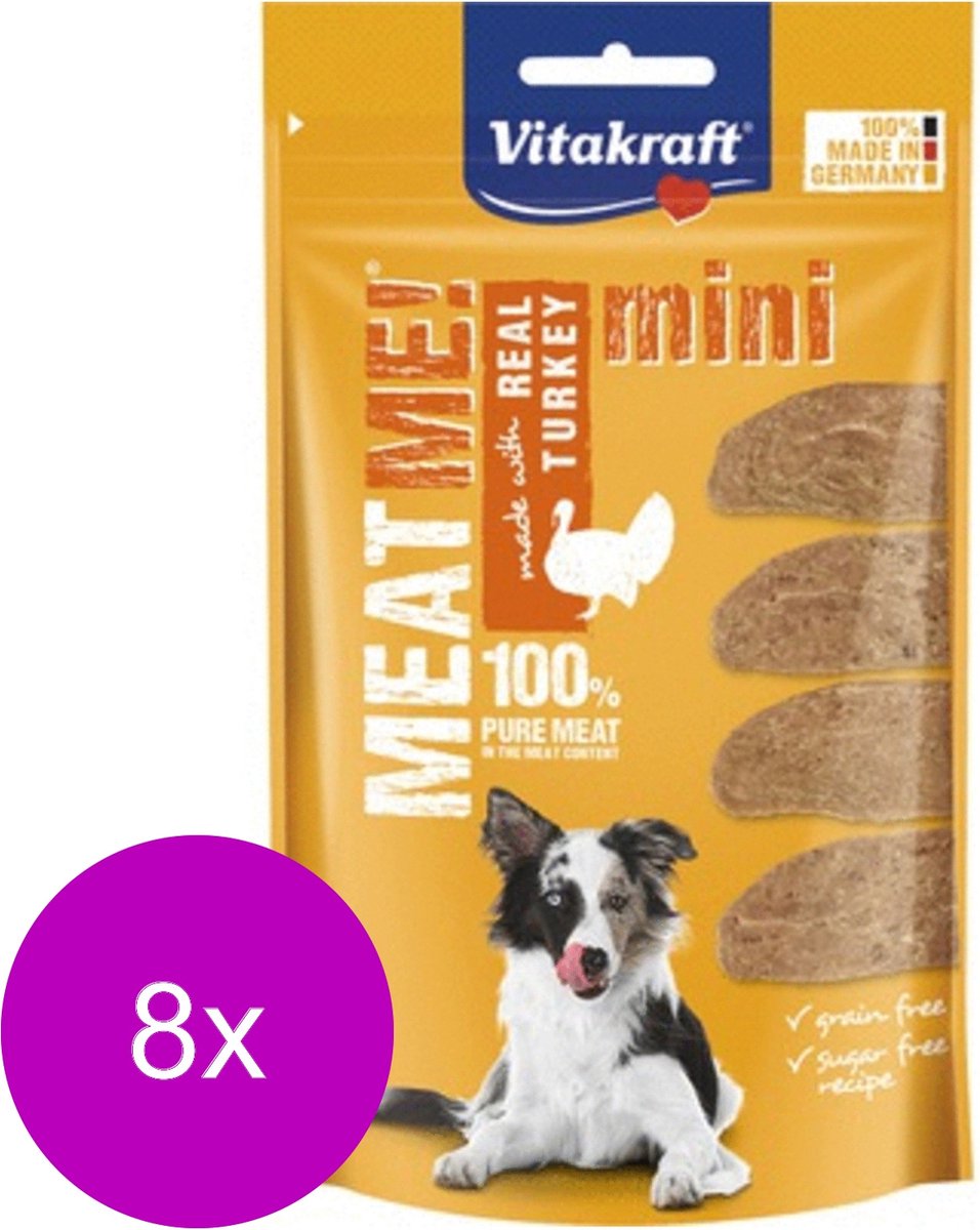 Vitakraft Meat Me! Mini 60 g - Hondensnacks - 8 x Kalkoen