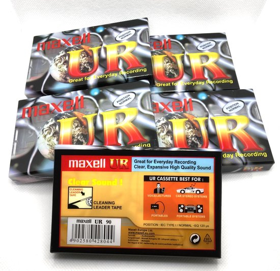 10 x MAXELL UR-90 Cassettebandje normaal position - Uiterst geschikt voor alle opnamedoeleinden / Sealed Blanco Cassettebandje / Cassettedeck / Walkman.