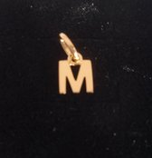 Robimex Collection Zilveren hanger gold letter  M