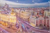 De Calle de Alcala ontmoet de Gran Via in Madrid - Foto op Tuinposter - 90 x 60 cm