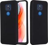Voor Motorola Moto G Play (2021) pure kleur vloeibare siliconen schokbestendige volledige dekking (zwart)