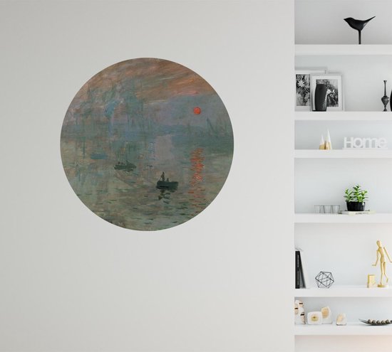 Sunrise, Impression, Soleil Levant, Claude Monet - Photo sur Papier Peint Cercle - ⌀ 40 cm