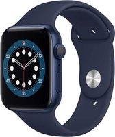 Apple Watch Horlogeband + Case - Apple watch bandje - 4/5/6/SE 44mm - Donkerblauw - Apple Watch - Bescherming - Siliconen - Unisex