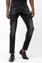 Jeans met Scheuren  en Verfspatten Heren - D-3113 - Zwart