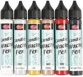 Kaarsversierpen, standaardkleuren, 6x25ml