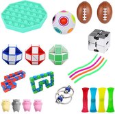 Nixnix - Fidget Toys Pakket - Fidget toys - 23 stuks - Squishies - 23 delig - Flexible rope - Finger fidget -  Flippy Chain - Monkey Noodles -