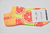Sesto-Senso Grappige, Kleurrijke katoen sneakersokken, orange patroon, unisex, maat 35-38