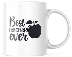 Beste Docent Ooit Mok, Cadeau voor Leraar, Koffiebeker met Appel, Eindejaarsgeschenk Onderwijzer