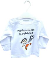 Voetbal - EK- Oranje - baby - longsleeve - kraamcadeau - newborn - Profvoetballer in opleiding -  wit - maat 62/68