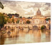 Sint-Pieter en Engelenbrug over de Tiber in Rome - Foto op Plexiglas - 90 x 60 cm