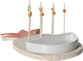Cosy en Trendy Prikkerplankje - Naturel - 27,5x18x3,8cm - Potje 16,5x8x3cm - 15 Prikkers - Hout