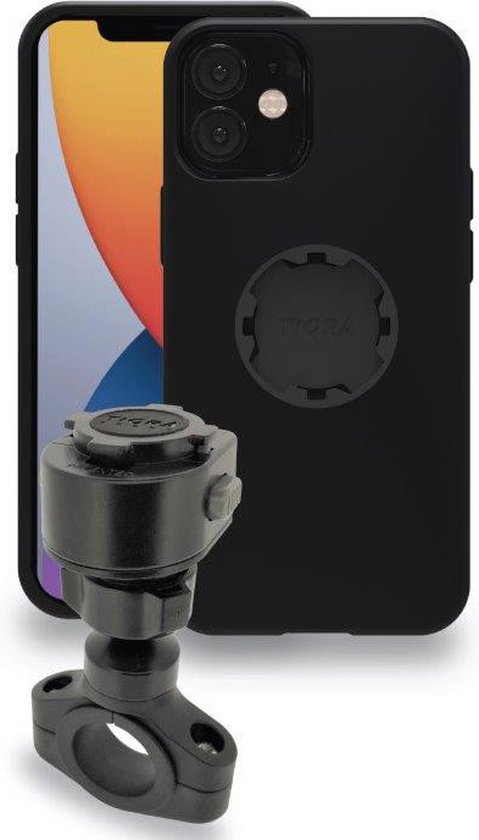 Motorcycle Mirror Mount & TiGRA MountCase for iPhone 12 Mini (sku 56620)