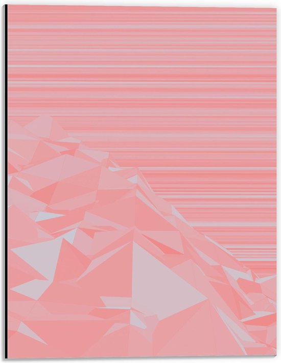 Dibond - Abstracte Roze-Witte Afbeelding - 30x40cm Foto op Aluminium (Met Ophangsysteem)