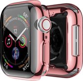 YPCd® Apple Watch Siliconen Case - Rosé Goud - 44mm - 360 bescherming