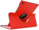 HB Hoes Geschikt voor Samsung Galaxy Tab A7 Lite 8.7 inch Rood & Glazen Screenprotector - Draaibare Tablet Case met Standaard