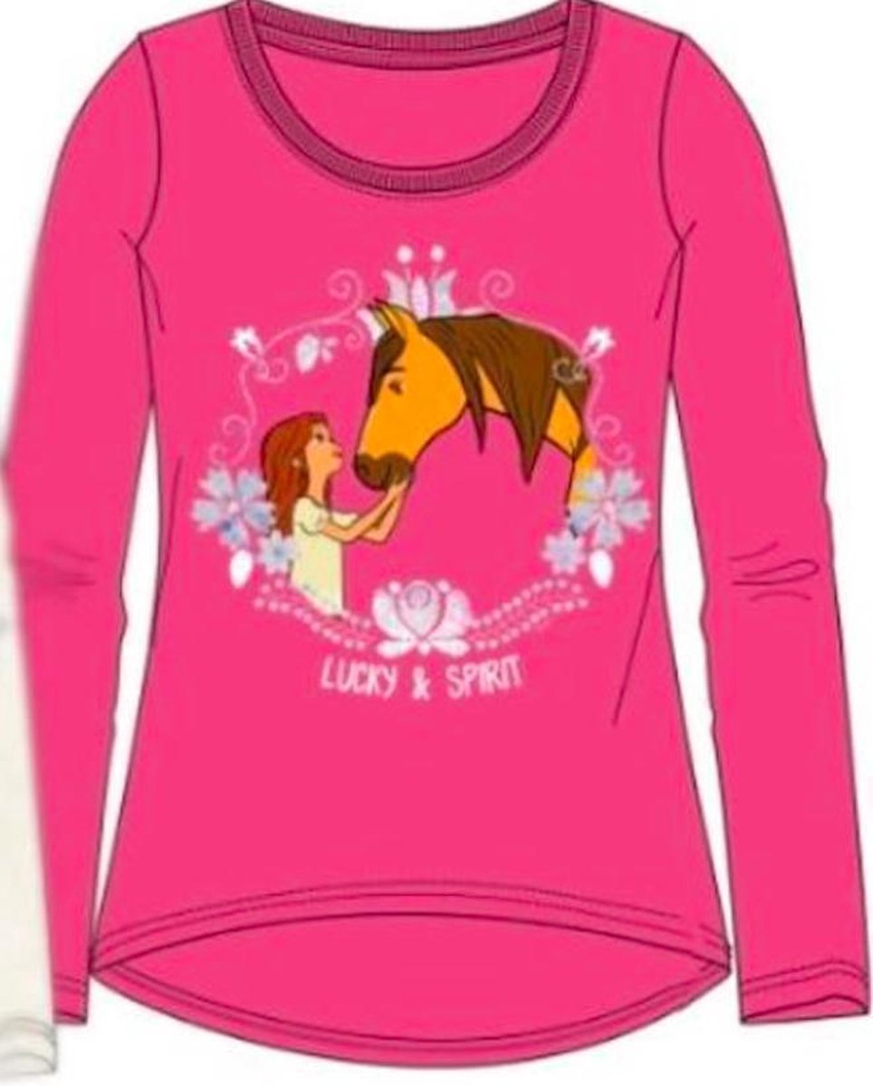 DreamWorks Spirit Riding Free Meisjes T-shirt - fushia - Maat 104 / 4 jaar