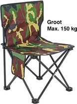 Campingstoel - Strandstoel - Vissersstoel - Visstoel - Rugleuning - Opvouwbare stoel - Leger-camouflage - Groot