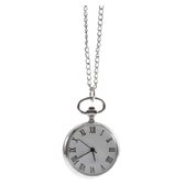 Ketting- horloge-31 mm-zilverkleur-romeinse cijfers-Charme Bijoux