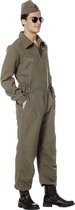 Wilbers - Leger & Oorlog Kostuum - Onderhoudsmonteur Straaljager F16 - Man - bruin - Maat 60 - Carnavalskleding - Verkleedkleding