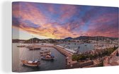 Canvas Schilderij Vele wolken tijdens de zonsondergang bij Antalya in Turkije - 80x40 cm - Wanddecoratie