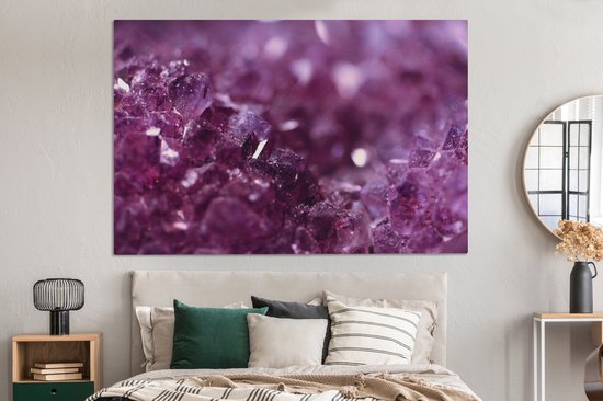 Tableau sur toile Gros plan d'une améthyste violette - 150x100 cm - Décoration murale