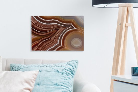 Peintures sur toile - Gros plan d'une agate en couches - 30x20 cm - Décoration murale