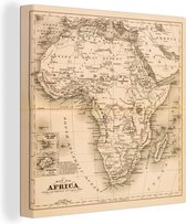 Canvas Schilderij Illustratie van de kaart van Afrika - 60x80 cm - Wanddecoratie
