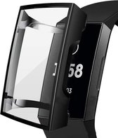 YPCd® FitBit Charge 3 Siliconen Case - Zwart - 360 bescherming