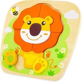 LUDI- Leeuw - Houten Vormen Puzzel - 10 Stukjes