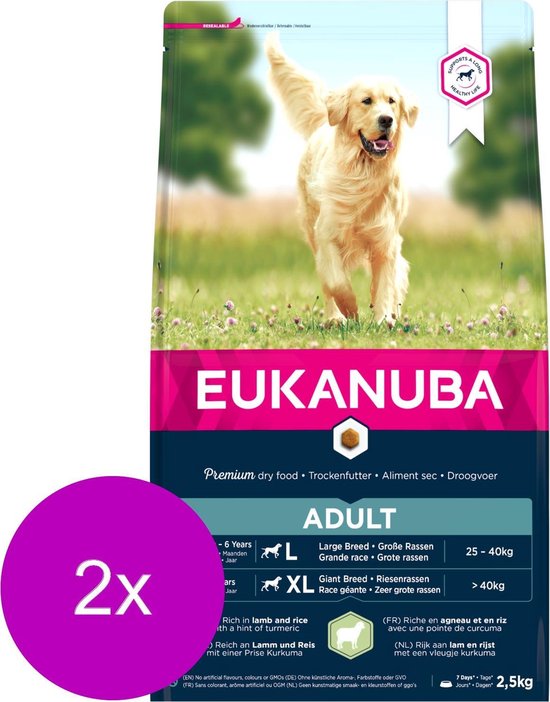 Eukanuba Adult Large Breed Lam&Rijst - Hondenvoer - 2 x 2.5 kg