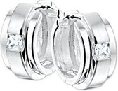 Nana dames Klapoorringen zirkonia poli/mat 12,5mm 6mm zilver 925