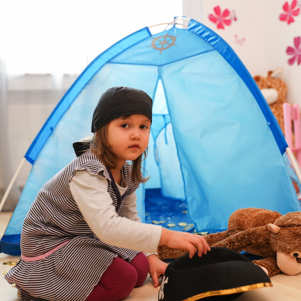Relaxdays Piraten Speeltent Voor Jongens - Kindertent - Piratentent Met Vlag Speelhuis
