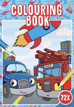 Colouring Book - Kleurboek - Brandweer - Vrachtwagen - Raket - 72 Pagina's