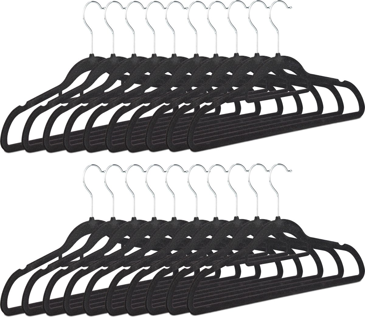 kledinghanger - set van 20 - smal - fluweel - antislip - broeken - 41 cm