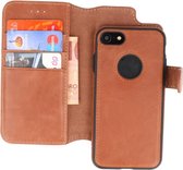 MP Case - Elegant 2in1 Uitneembare Echt Leer BookCase iPhone 7 / 8 / SE 2020 - Midden Cognac