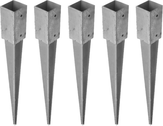10x / paaldragers staal verzinkt punt - 7 x 7 x 75 cm - houten | bol.com