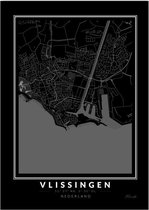 Poster Vlissingen - A4 - 21 x 30 cm - Inclusief lijst (Zwart Aluminium)