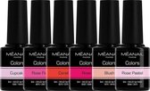 6 kleuren gel nagellak • ROZE • Pink Sparkle Set • Geschikt voor UV/LED lamp • Méanail Paris • Vegan & Cruelty Free