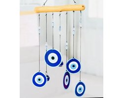 Decoratie windmobiel windgong windorgel 55cm -Nazar eye - Boze oog -Evil eye