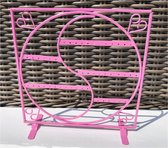 Metalen oorbellen display roze 27x27 cm