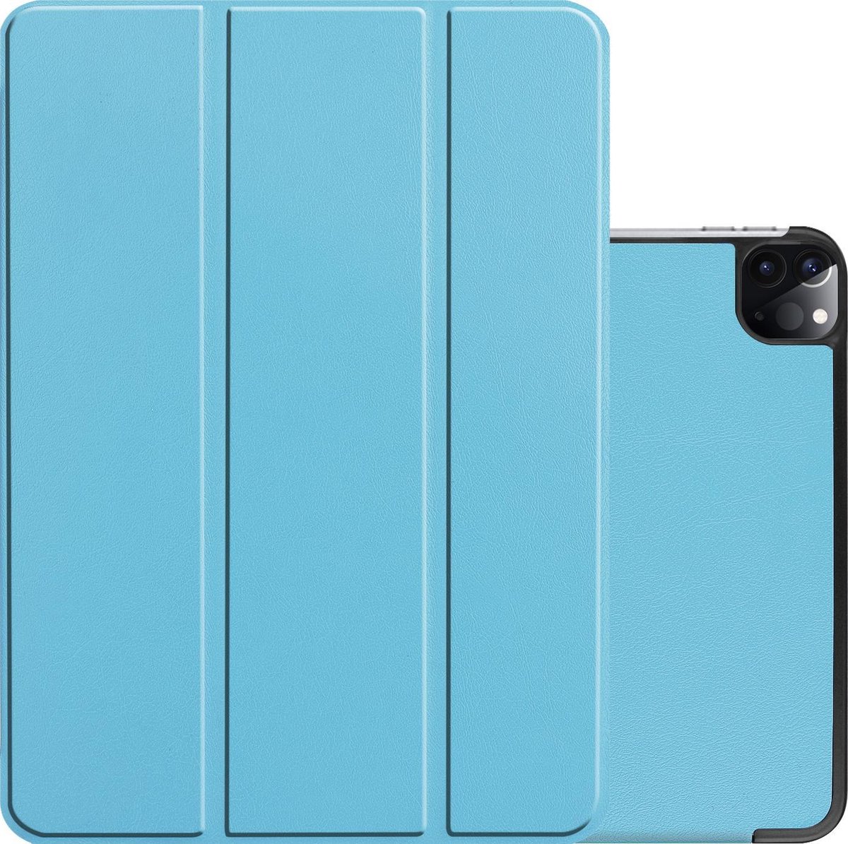 Hoes - Geschikt voor Apple iPad Pro (2021) - 11 inch - 3e generatie - Dun & Stevig - Trifold Bookcase - Hard Cover - Hardcover Book Case - Tablet Hoesje - Lichtblauw