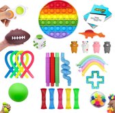 ZTWK© - Fidget toys pakket - 32 stuks - Pop it regenboog - Mochi - Unpop it! - Monkey Noodles