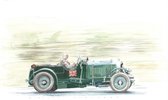 Giovanni Casander - Schilderij met lijst - Bentley Tim Birkin - oldtimer - klassieke auto