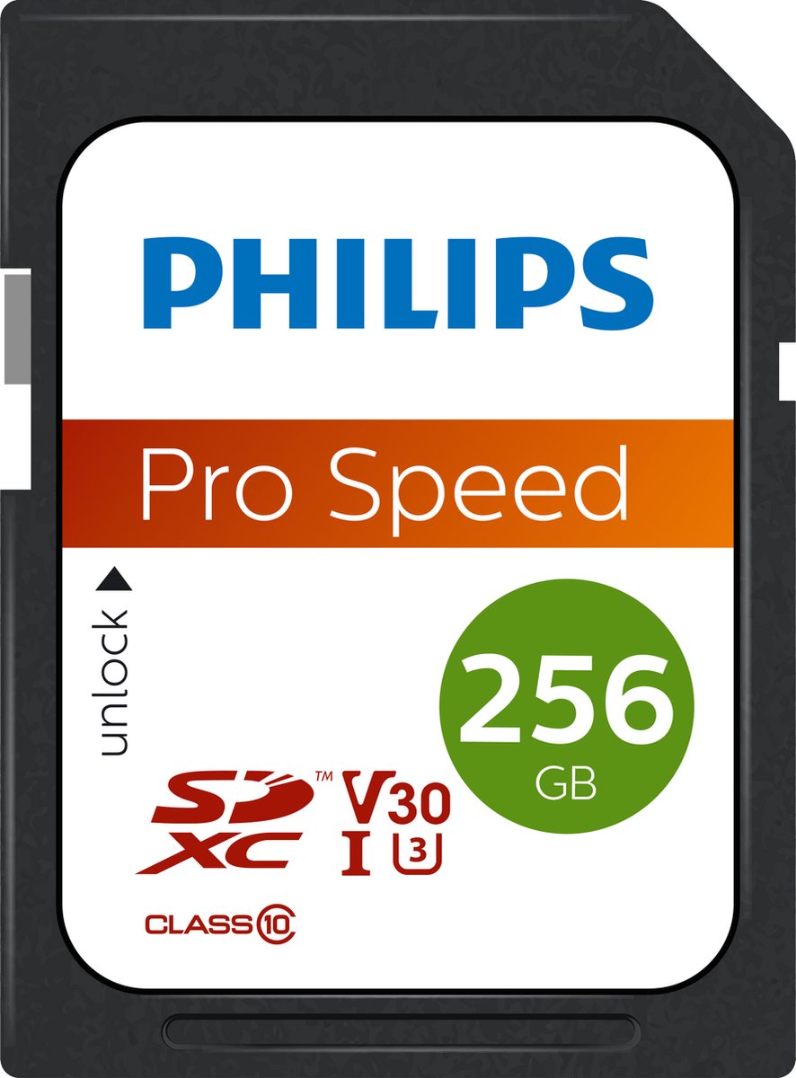 Philips FM25SD65B - SDXC kaart 256GB - Class 10 - UHS-I U3