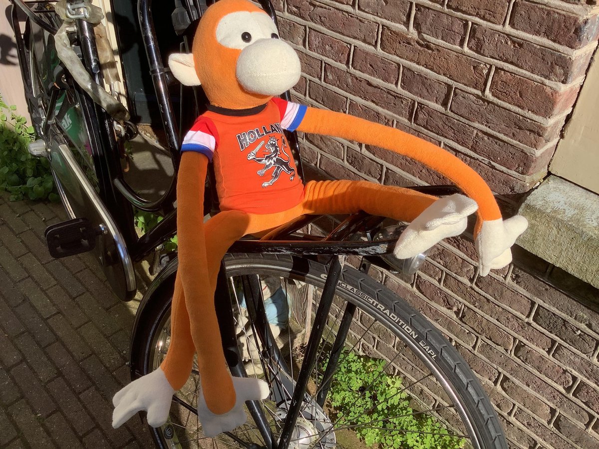 Mazzelaap oranje badstof knuffelaap