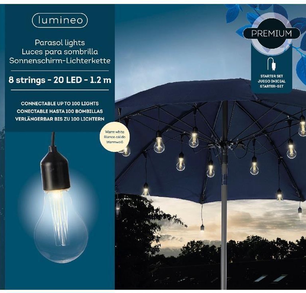 Lumineo Led Parasolverlichting Lichtsnoer Partylights 