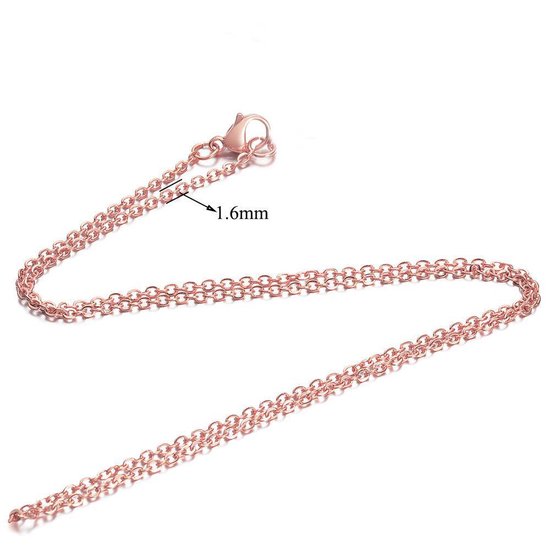 Velini bijoux-ROLOR-1,6 MM-40 -925 Argent Rose collier- 40cm