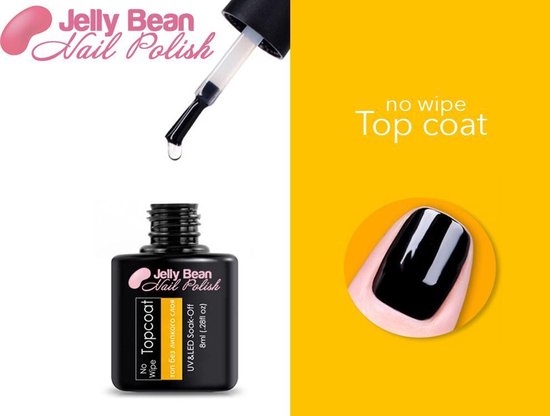 Jelly Bean Nail Polish Gel Nagellak - No wipe top coat - UV Nagellak 8ml