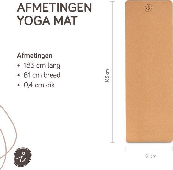 Yoga Mat - Yoga Mat Kurk - Fitness Mat - Yogamatten - Yoga Mat Anti Slip - Yoga Mat Extra Dik - Minimalistisch design — afbeelding 5