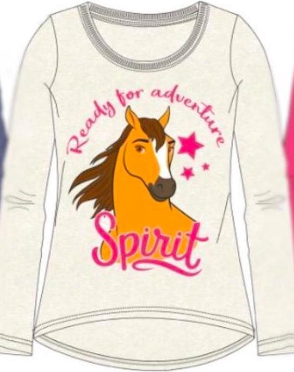 Dreamworks Spirit Riding Free Meisjes T-shirt - Off White - Maat 116 / 6 jaar
